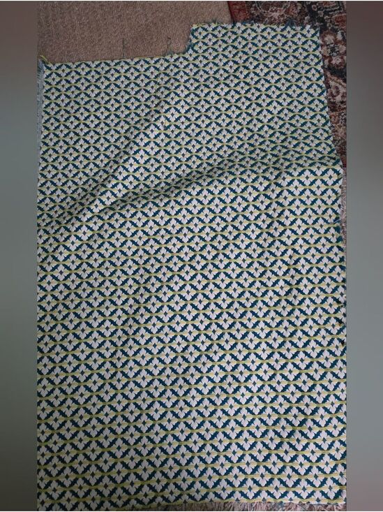 Source Unknown Other - 4/$67 Deal! Blue, Green, White Geometric Cotton Fabric Panel